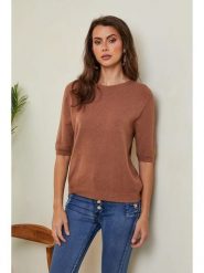 Joséfine Sweter "Kalocsa" w kolorze jasnobrązowym rozmiar: S. Brązowe swetry klasyczne damskie Joséfine, s, z kaszmiru, bez kołnierzyka. Za 130.99 zł.