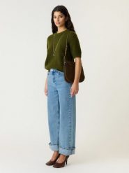 YAS Koszulka "Johi" w kolorze zielonym rozmiar: XL. Zielone bluzki damskie YAS, xl, bez wzorów, bez kołnierzyka, bez ramiączek. Za 184.95 zł.