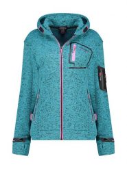 Geographical Norway Kurtka polarowa "Telectra" w kolorze turkusowym rozmiar: M. Niebieskie kurtki damskie Geographical Norway, m, bez wzorów, z polaru, bez kaptura. Za 219.08 zł.