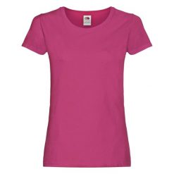 Oryginalna Koszulka Damska. Czerwone bluzki damskie Fruit of the Loom, m, bez wzorów, sportowe, bez kołnierzyka, bez ramiączek. Za 28.99 zł.