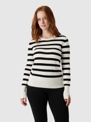 Les Lunes Sweter "Liia" w kolorze biało-czarnym rozmiar: XS. Białe swetry klasyczne damskie Les Lunes, xs, bez kołnierzyka. Za 152.99 zł.