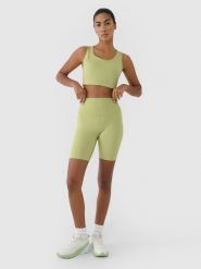 4F Legginsy kolarki treningowe damskie - zielone S. Zielone legginsy damskie 4F, s, bez wzorów, z dzianiny. W wyprzedaży za 59.99 zł.