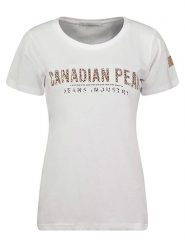 Canadian Peak Koszulka "Jolileak" w kolorze białym rozmiar: S. Białe bluzki damskie Canadian Peak, s, bez wzorów, z bawełny, bez kołnierzyka, bez ramiączek. Za 74.95 zł.