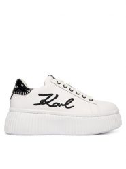 KARL LAGERFELD Sneakersy Kreeper Lo KL42372C Biały. Białe obuwie sportowe damskie KARL LAGERFELD, ze skóry, bez zapięcia. Za 879.99 zł.