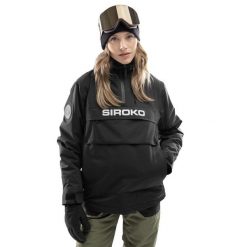 Kurtka snowboardowa damska W6-W Bruson. Czarne kurtki sportowe damskie SIROKO, bez wzorów, bez kaptura. Za 423.00 zł.