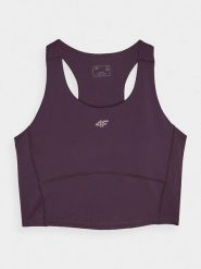4F Top sportowy w kolorze fioletowym rozmiar: XL. Różowe koszulki sportowe damskie 4F, xl, bez wzorów, z materiału, bez ramiączek, outdoorowe. Za 91.99 zł.