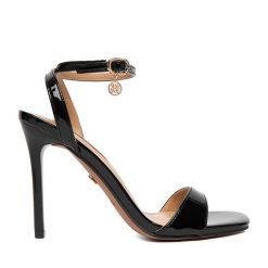 Sandały Nine West. Czarne sandały damskie Nine West, bez wzorów, bez obcasa, na szpilce, bez zapięcia. Za 249.99 zł.