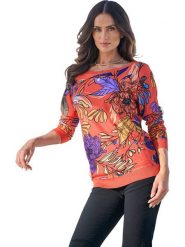 Heine Sweter w kolorze pomarańczowym ze wzorem rozmiar: 46. Pomarańczowe swetry klasyczne damskie Heine, bez kołnierzyka. Za 126.99 zł.