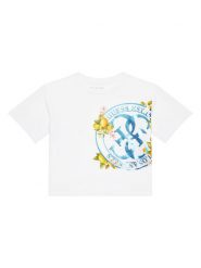 Guess T-Shirt J6GI00 K6YW4 Biały Regular Fit. Białe koszulki i t-shirty dziewczęce Guess, z aplikacjami, z bawełny, bez kołnierzyka, bez ramiączek. Za 84.99 zł.