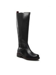 Lasocki Kozaki WI16-VIVA-13 Czarny. Czarne kozaki damskie Lasocki, ze skóry, bez obcasa, na płaskiej podeszwie, bez zapięcia. Za 184.99 zł.