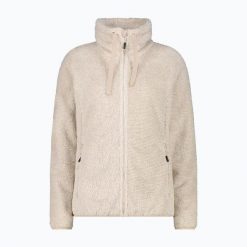 Bluza polarowa damska CMP 36P2506. Brązowe bluzy damskie CMP, bez wzorów, z materiału, bez kaptura. Za 289.99 zł.
