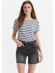 Levi's Koszulka w kolorze biało-granatowym rozmiar: M. Białe bluzki damskie Levi's, m, bez wzorów, z bawełny, bez kołnierzyka, bez ramiączek. Za 96.95 zł.