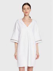 Fabiana Filippi Sukienka codzienna ABD273W179 Biały Regular Fit. Białe sukienki damskie Fabiana Filippi, bez wzorów, z bawełny, bez ramiączek. Za 2,429.00 zł.