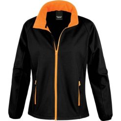 Kurtka Result Softshell Femme Printable. Brązowe kurtki damskie RESULT, bez wzorów, z softshellu, bez kaptura. Za 161.50 zł.