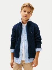 Tommy Hilfiger Kardigan KB0KB09913 Granatowy Regular Fit. Niebieskie swetry chłopięce Tommy Hilfiger, z syntetyku, bez kołnierzyka. Za 389.99 zł.