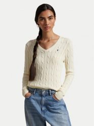Polo Ralph Lauren Sweter 211971870011 Kremowy Slim Fit. Białe swetry klasyczne damskie Polo Ralph Lauren, xs, bez kołnierzyka. Za 949.99 zł.
