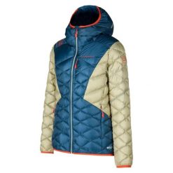 Kurtka puchowa damska z kapturem La Sportiva Pinnacle. Niebieskie kurtki sportowe damskie La Sportiva, xl, bez wzorów, z poliamidu, z kapturem. Za 1,303.95 zł.