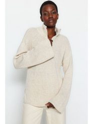 Trendyol Sweter w kolorze kremowym rozmiar: S. Brązowe swetry klasyczne damskie Trendyol, s, bez kołnierzyka. Za 100.99 zł.