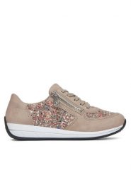 Rieker Sneakersy N1112-62 Beżowy. Brązowe obuwie sportowe damskie Rieker, z materiału, bez zapięcia. Za 269.99 zł.
