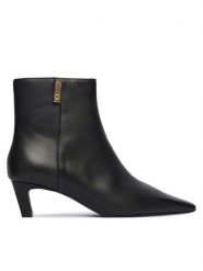 Tommy Hilfiger Botki Th Square Toe Kitten Bootie FW0FW08768 Czarny. Czarne botki damskie Tommy Hilfiger, ze skóry, bez obcasa, na słupku, bez zapięcia. Za 679.99 zł.