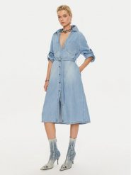 Miss Sixty Sukienka jeansowa 6L3DJ7341000 Niebieski Regular Fit. Niebieskie sukienki damskie Miss Sixty, bez wzorów, z bawełny, bez ramiączek. Za 639.99 zł.