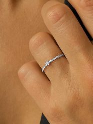 OR Carats Złoty pierścionek z diamentami rozmiar: 52. Szare pierścionki damskie OR Carats, z diamentem, złote. Za 743.23 zł.