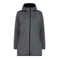 Kurtka parka damska z odpinanym kapturem CMP. Szare kurtki damskie CMP, bez wzorów, z dzianiny. Za 340.05 zł.