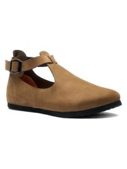 Comfortfusse Skórzane baleriny w kolorze beżowym rozmiar: 40. Brązowe balerinki damskie Comfortfüße, bez wzorów, z nubiku. Za 267.29 zł.