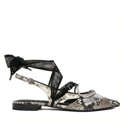 Czółenka PINKO. Szare czółenka damskie Pinko, bez wzorów, bez obcasa. Za 1,079.00 zł.