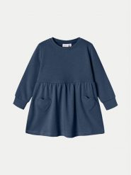 NAME IT Sukienka dzianinowa 13231933 Granatowy Relaxed Fit. Niebieskie sukienki dziewczęce Name it, bez wzorów, z dzianiny, bez ramiączek, proste. Za 49.99 zł.