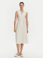 Calvin Klein Sukienka letnia K20K208424 Beżowy Regular Fit. Brązowe sukienki damskie Calvin Klein, bez wzorów, ze lnu, bez ramiączek. Za 579.99 zł.