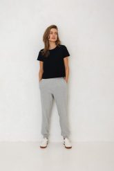 SPODNIE CELINE SZARY MELANŻ L - Flawless. Szare spodnie dresowe damskie Flawless, bez wzorów, z bawełny. Za 300.00 zł.