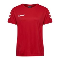 Koszulka piłkarska z krótkim rękawem damska Hummel Core Polyester Tee Woman S/S. Czerwone bluzki damskie Hummel, s, bez wzorów, sportowe, bez kołnierzyka, bez ramiączek. Za 48.00 zł.