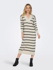 ONLY Sukienka dzianinowa w kolorze beżowym rozmiar: XL. Brązowe sukienki damskie Only, bez wzorów, z dzianiny, bez ramiączek. Za 70.90 zł.