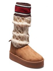 C'M Kozaki w kolorze jasnobrązowym rozmiar: 39. Brązowe kozaki damskie C'M, na zimę, bez obcasa, na platformie, bez zapięcia. Za 130.99 zł.