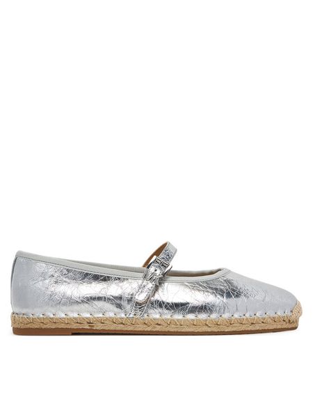 MICHAEL Michael Kors Espadryle Lynn 40S5LYFP2M Srebrny. Szare espadryle damskie MICHAEL Michael Kors, bez wzorów, ze skóry, bez obcasa. Za 679.99 zł.