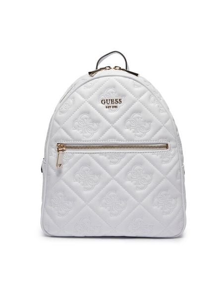 Guess Plecak HWQM93 18320 Biały. Białe plecaki Guess, z aplikacjami, ze skóry. Za 1,009.00 zł.