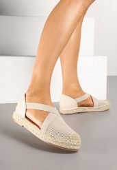 Beżowe Plecione Espadryle z Ozdobnymi Paskami Morithia. Brązowe espadryle damskie Renee, bez wzorów, bez obcasa, na płaskiej podeszwie. Za 69.99 zł.
