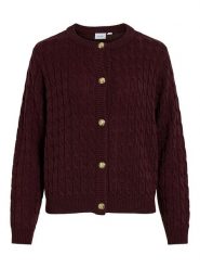 Vila Kardigan "Vipenne" w kolorze bordowym rozmiar: L. Czerwone kardigany damskie Vila, l, bez wzorów, ze splotem. Za 118.01 zł.