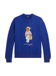 Polo Ralph Lauren Bluza 211A12730001 Niebieski Regular Fit. Niebieskie bluzy damskie Polo Ralph Lauren, l, bez wzorów, z bawełny, bez kaptura. Za 1,299.00 zł.