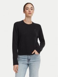 Tommy Hilfiger Sweter WW0WW51432 Czarny Regular Fit. Czarne swetry klasyczne damskie Tommy Hilfiger, xxs, z wełny, bez kołnierzyka. Za 649.99 zł.