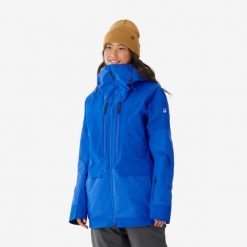 Kurtka snowboardowa damska Wedze SNB 900. Niebieskie kurtki damskie WED'ZE, na zimę, l, bez wzorów, z materiału, bez kaptura. Za 899.99 zł.