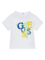 Guess T-Shirt I5GI01 K8HM4 Biały Regular Fit. Białe t-shirty i koszulki chłopięce Guess, z aplikacjami, z bawełny, bez kołnierzyka, bez ramiączek. Za 59.99 zł.