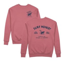 Bluza Save the Ocean – Okrągły dekolt / Dorosły (Herbaciany Róż). Czerwone bluzy damskie SURF MONKEY, l, bez wzorów, z bawełny, bez kaptura. Za 309.95 zł.