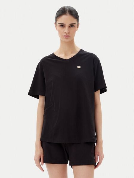 EA7 Emporio Armani T-Shirt 7W000029 AF10373 UC001 Czarny Loose Fit. Czarne t-shirty damskie EA7 Emporio Armani, xs, bez wzorów, z bawełny, bez kołnierzyka. Za 139.99 zł.