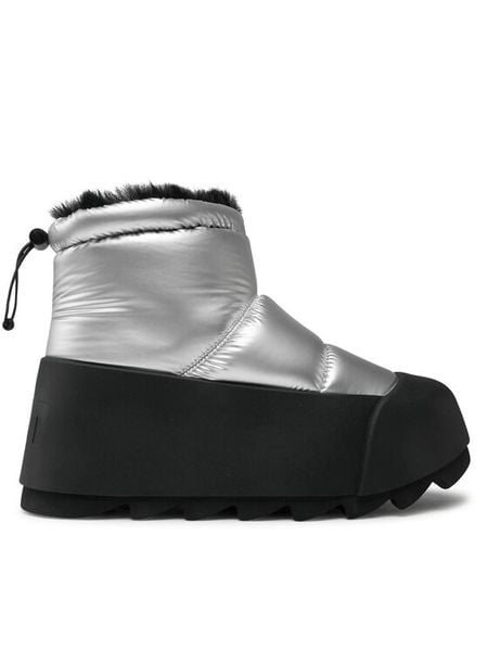 United Nude Botki Polar Bootie II 10778141125 Srebrny. Szare botki damskie United Nude, z materiału, bez obcasa, na koturnie, bez zapięcia. Za 1,249.00 zł.