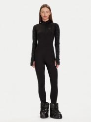 Guess Kombinezon W5BD1P K7182 Czarny Slim Fit. Czarne sukienki damskie Guess, z aplikacjami, z syntetyku, bez ramiączek. Za 529.99 zł.