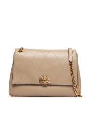 Tory Burch Torebka Charlie Quilted Shoulder Bag 185828 Kremowy. Białe torebki klasyczne damskie Tory Burch, ze skóry, bez dodatków. Za 3,029.00 zł.
