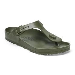 Birkenstock Gizeh EVA Japonki unisex. Zielone klapki damskie Birkenstock, bez wzorów, bez obcasa, bez zapięcia. Za 189.99 zł.