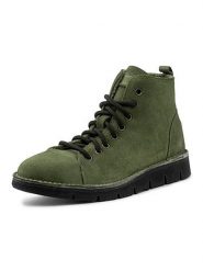 Natural world Skórzane botki w kolorze khaki rozmiar: 38. Brązowe botki damskie Natural World, z wełny, bez obcasa, bez zapięcia. Za 210.81 zł.